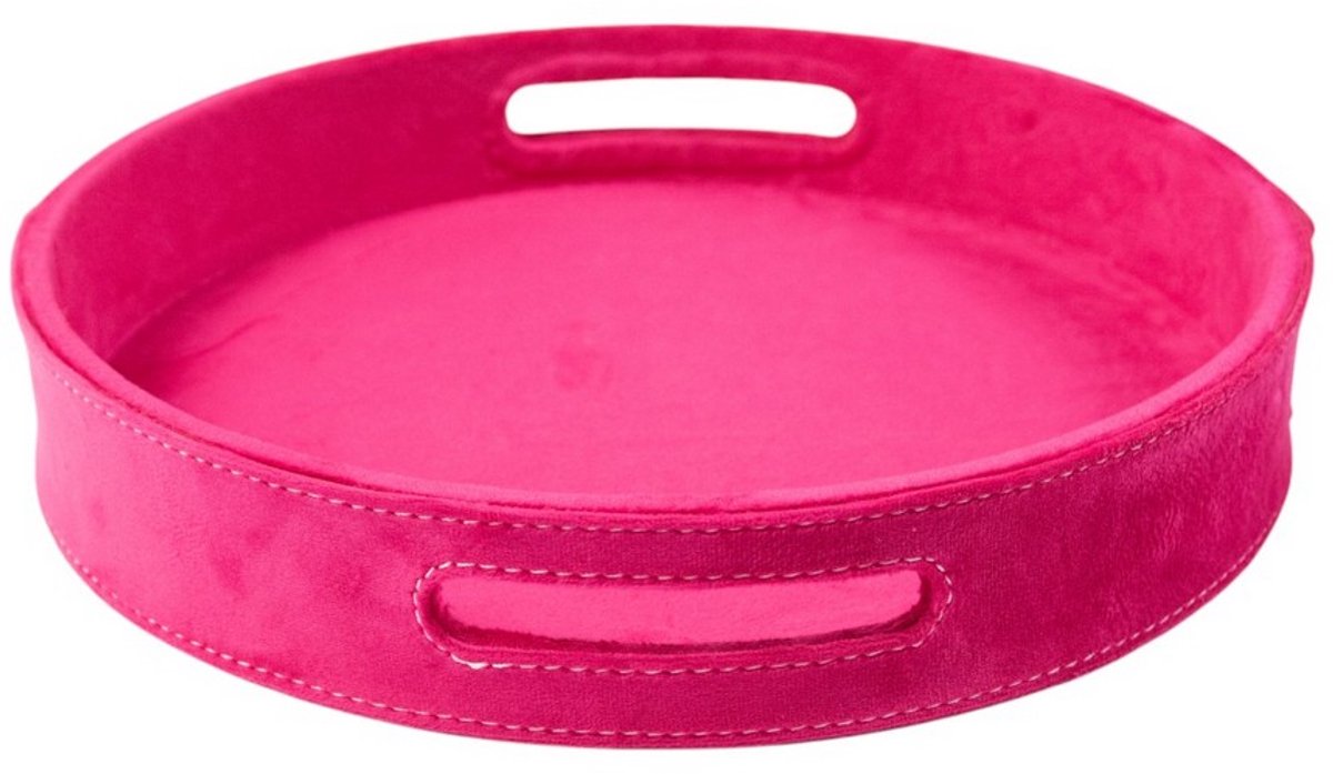 Dienbladen rond fluweel fuchsia dia 30, 38, 45 cm (set of 3)