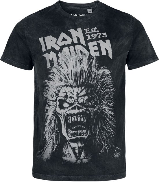 Iron Maiden Eddie Portrait Heren T-shirt - antraciet - S