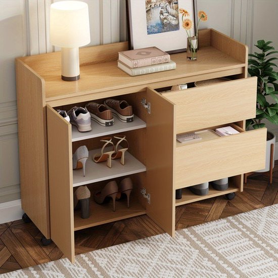 COSTWAY 5-traps schoenenkast met meshdeuren, schoencommode met