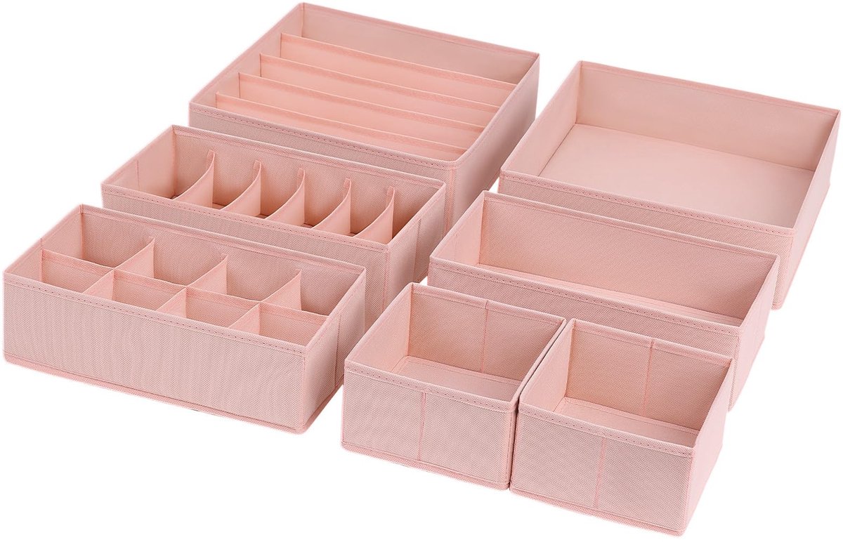 Azomor® Roze opvouwbare opbergbox set voor kleding en accessoires in de kast