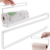 Markcco Papieren handdoekhouder-onderkast papieren handdoekhouder voor keuken, zelfklevend of schroeven, wandmontage papieren handdoekrolrek voor keuken, badkamer, roestvrij staal, zwart