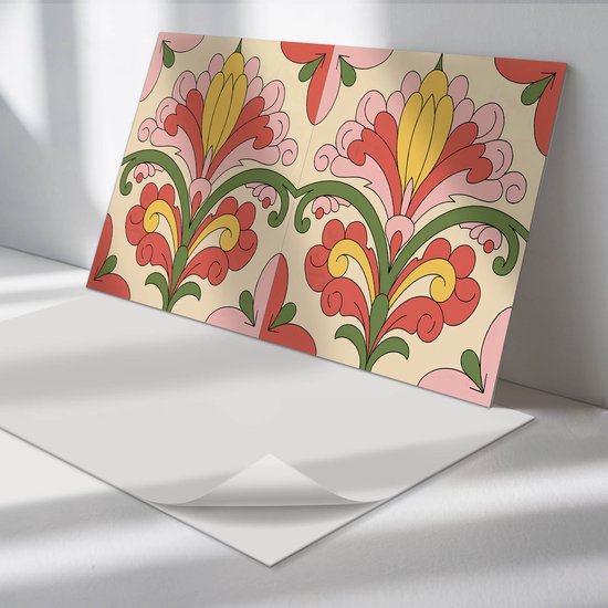 TMK Keukenachterwand spatbescherming van gehard glas, 60 x 65 cm, decoratief glas met zelfklevende plakband, glazen achterwand keuken, tomaat zwart