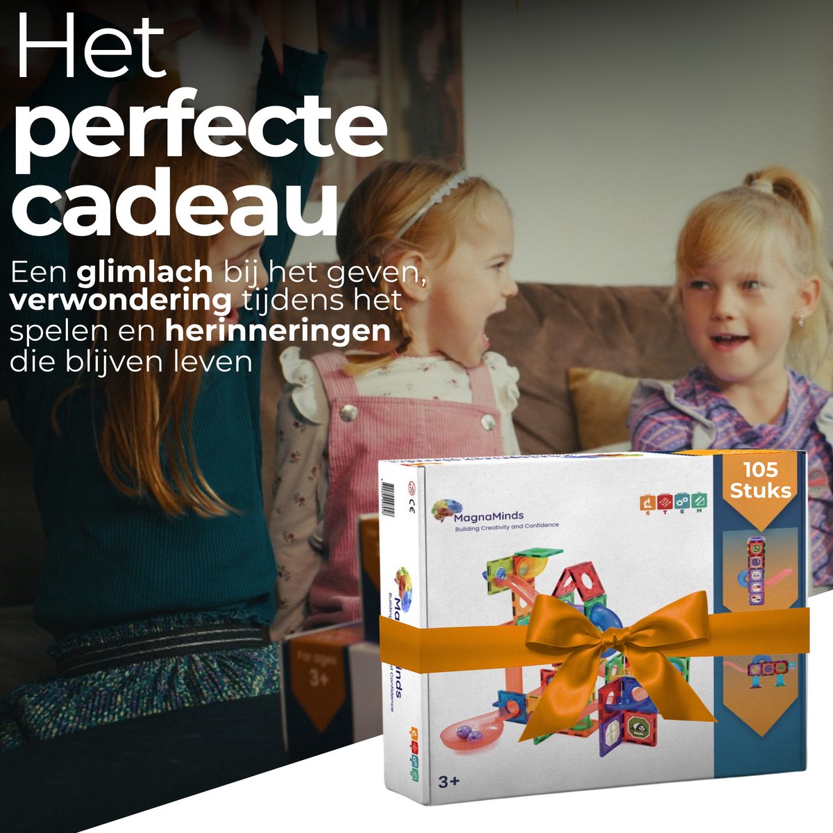 Magna Minds - Magnetic Tiles - Knikkerbaan - 105 stuks - Magnetisch Speelgoed - Constructie speelgoed - Magnetische tegels - Montessori speelgoed - Magnetic toys - Magnetische bouwstenen - Speelgoed Kinderen — afbeelding 10