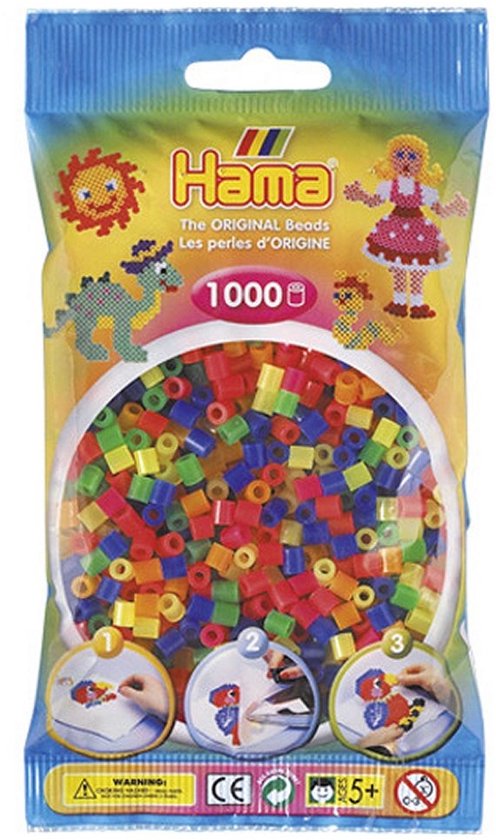 Smowo® 2000 Grote Strijkkralen – 10 Mm, 7 Kleuren, Voor Kinderen Vanaf 3 Jaar, Met Gratis Sjablonen