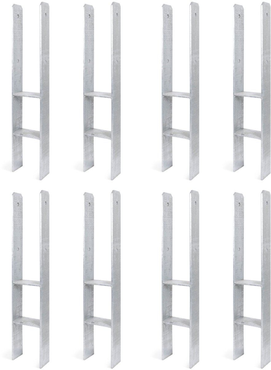 Alberts 8 x H-paaldrager, 121x800 mm, materiaaldikte 8 mm, diepte 60 mm, thermisch verzinkt