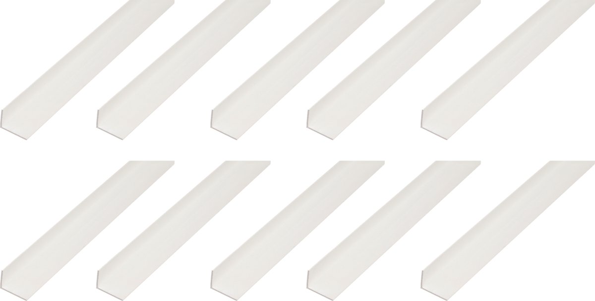 Alberts 10 x hoekprofiel, PVC, weiß, 40 x 10 x 2 mm, lengte 2 m