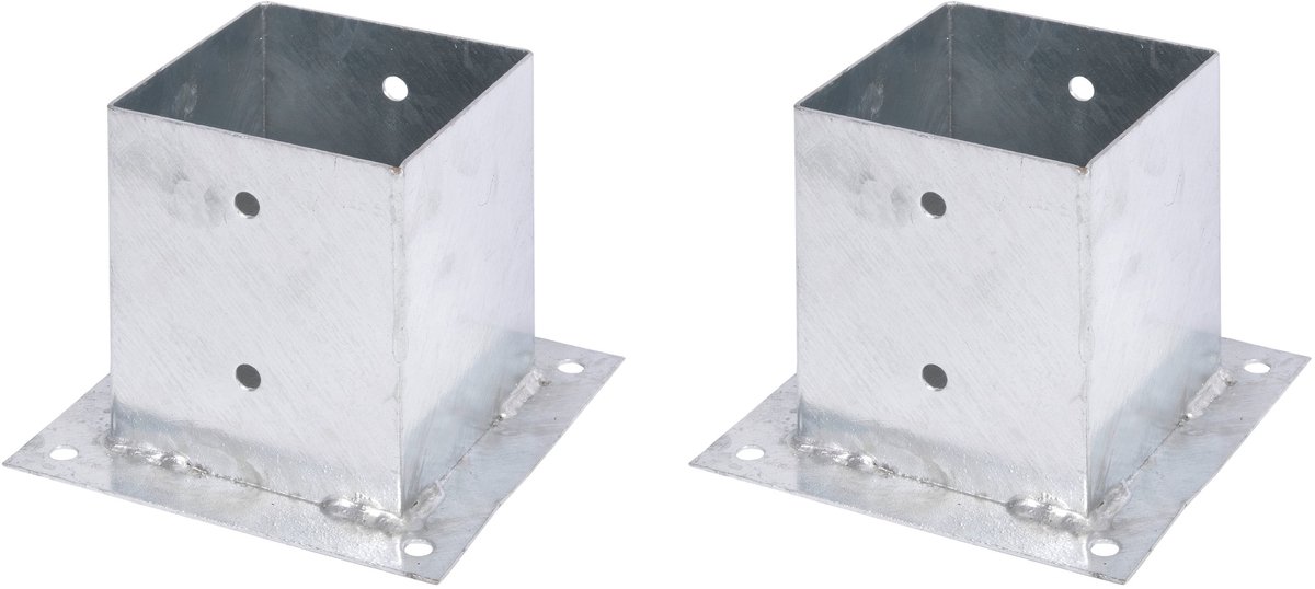 Alberts 4 x opschroefhuls voor vierkante houten palen, 121x121 mm, thermisch verzinkt, voor opschroeven