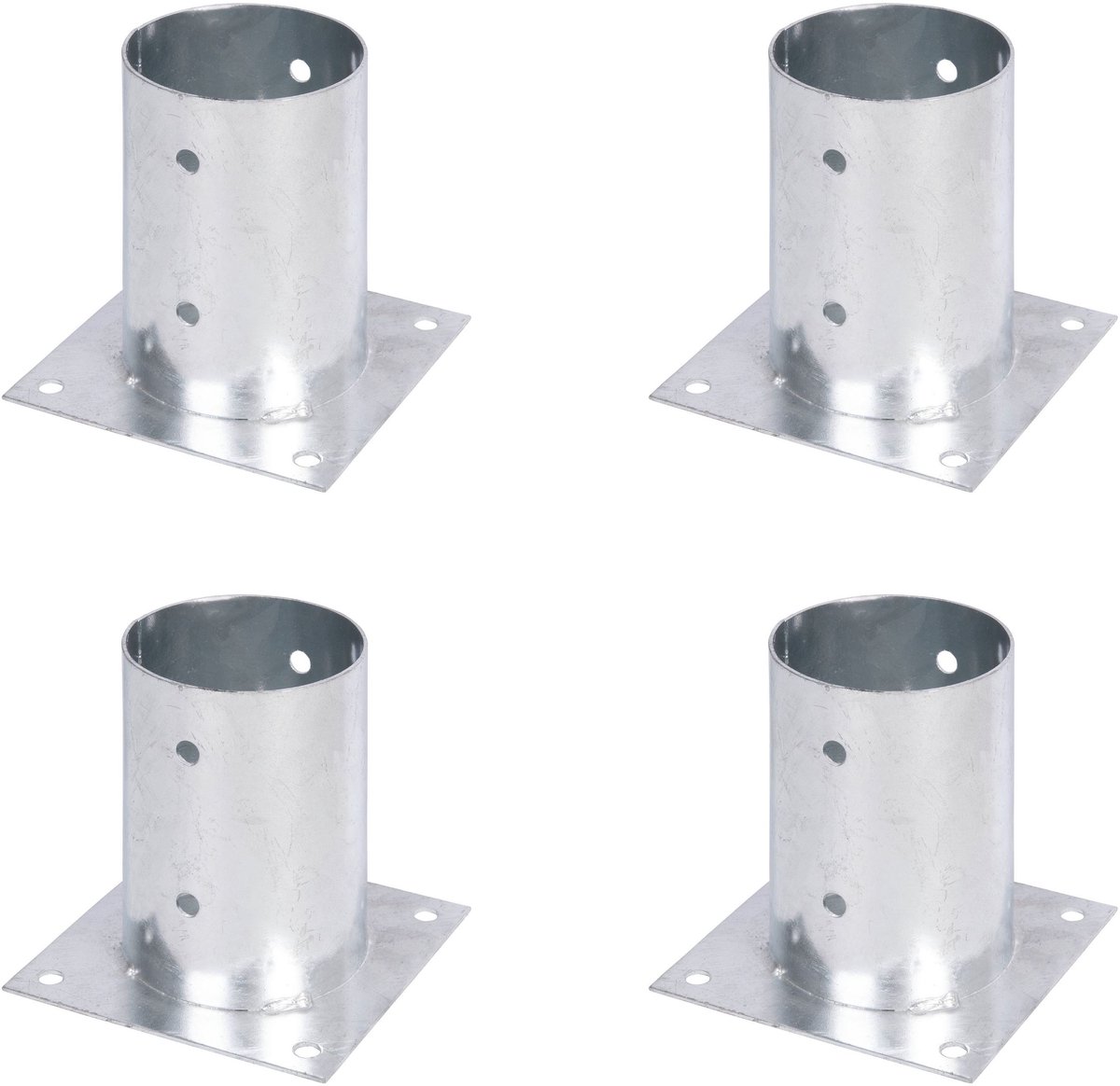 Alberts 4 x opschroefhuls voor ronde houten palen, Ø101 mm, thermisch verzinkt, voor opschroeven