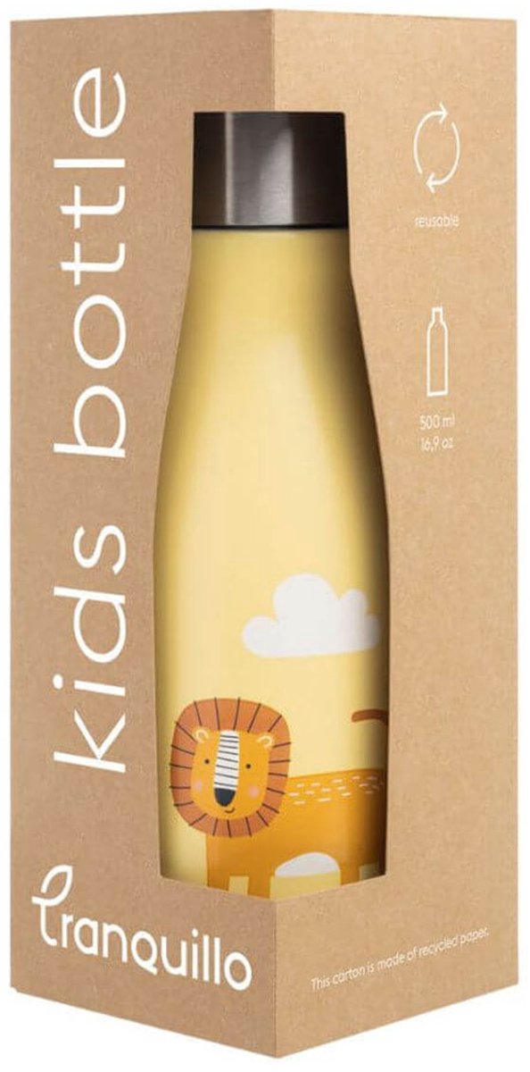Floz Design lekvrije schoolbeker - hoogwaardig RVS drinkbeker met draaidop - LEKVRIJ - met gaaf patroon - ecofriendly en fairtrade