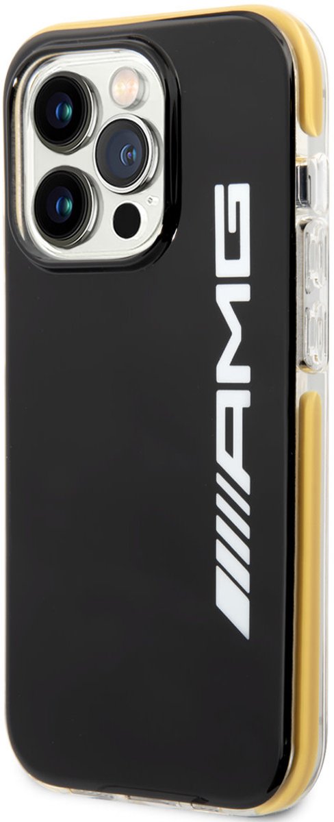 Mercedes-AMG Back Case PC/TPE - Apple iPhone 14 Pro (6.1") - Zwart/Geel