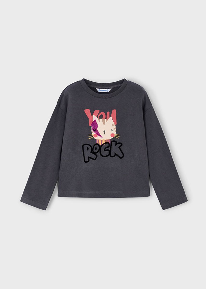 MAYORAL - Meisjes t-shirt - Maat 134 - Meisjes - GRIJS -