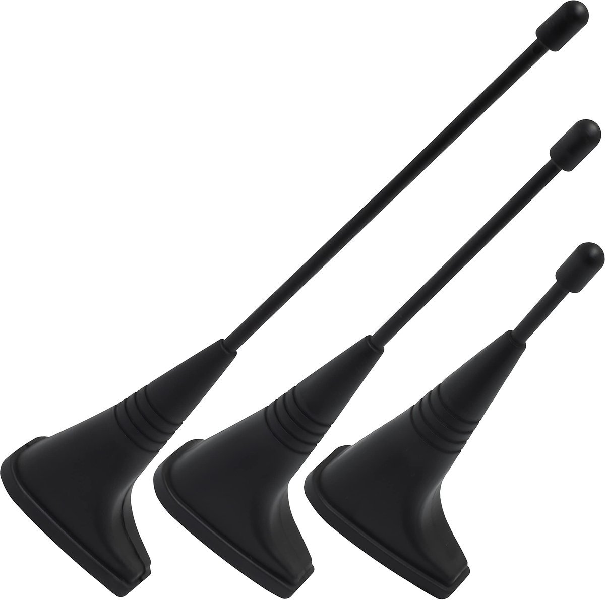 C64478 - Set van 3 Antennes - Zelfklevend - Zwart - Voor Autospiegel Decoratie