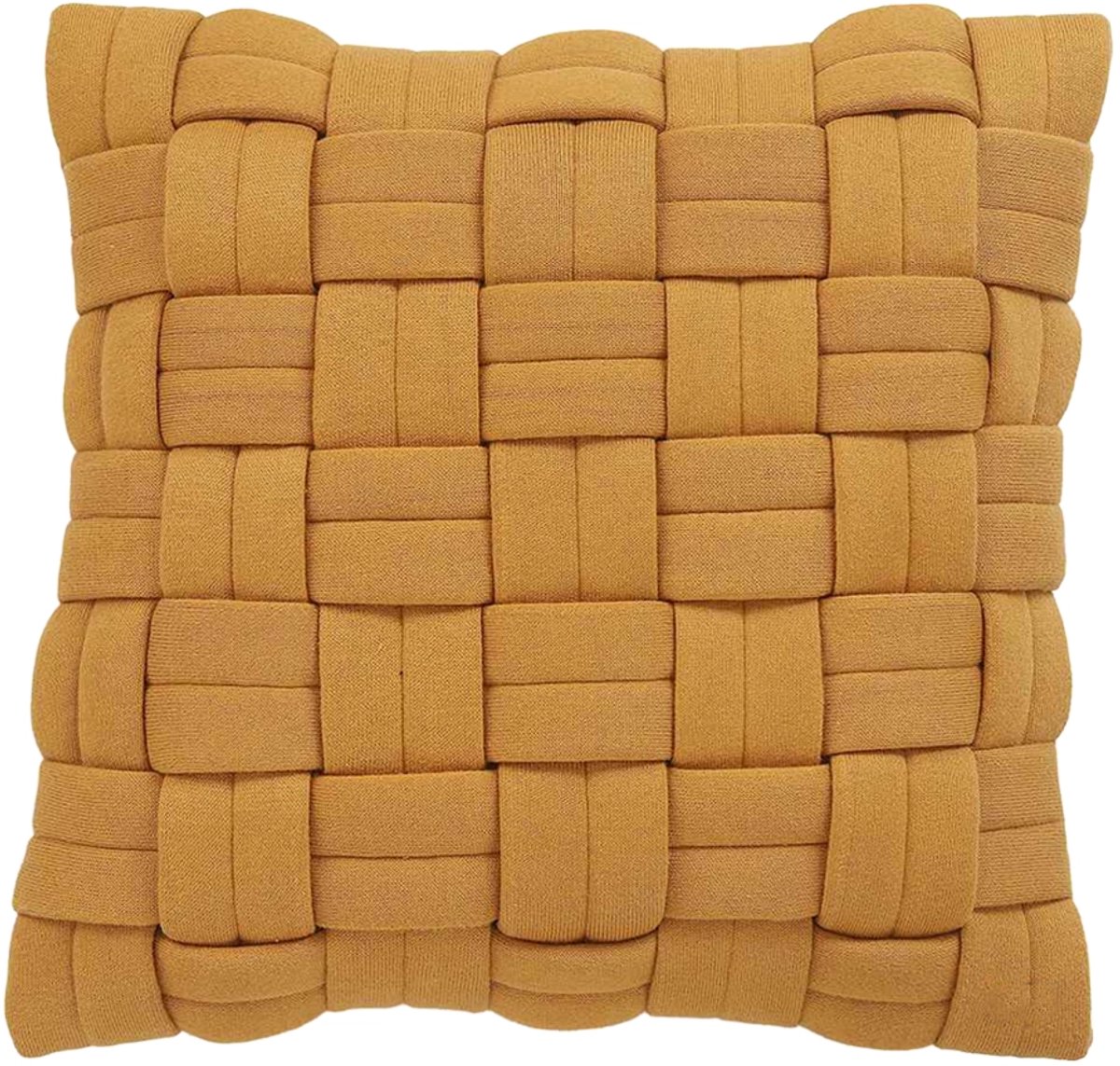 Urbane Hide Kussenhoezen | Kussenhoes | Kussenhoesjes | Sierkussen | 45x45 cm | Mandbreisel | Katoen | Mosterdgeel | Zonder binnenkussen Part A