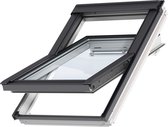 VELUX Dakraam GGL FK04 2070, 66x98cm, centraal scharnierpunt, wit gelakt met dakpan gootstuk (EDW 1000) en waterkerende manchet (BFX)