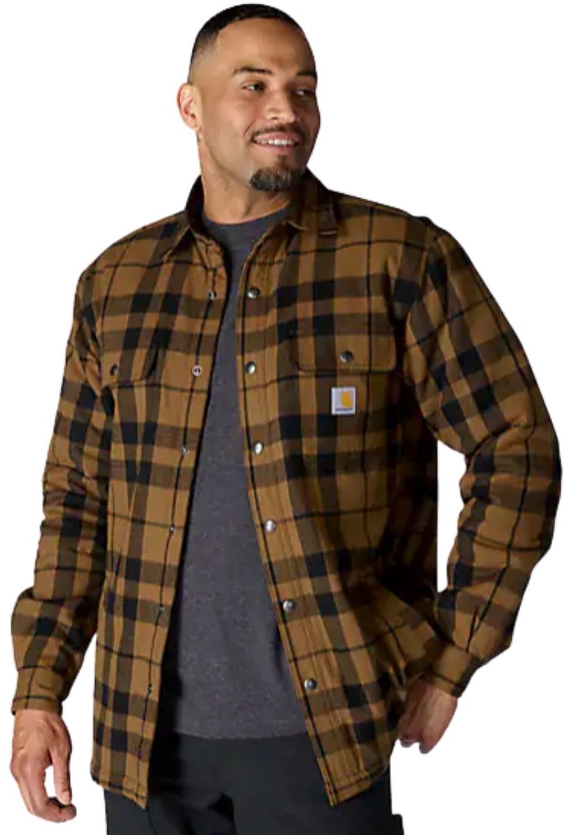 Carhartt Hubbard Plaid Shirt Jas Zwart