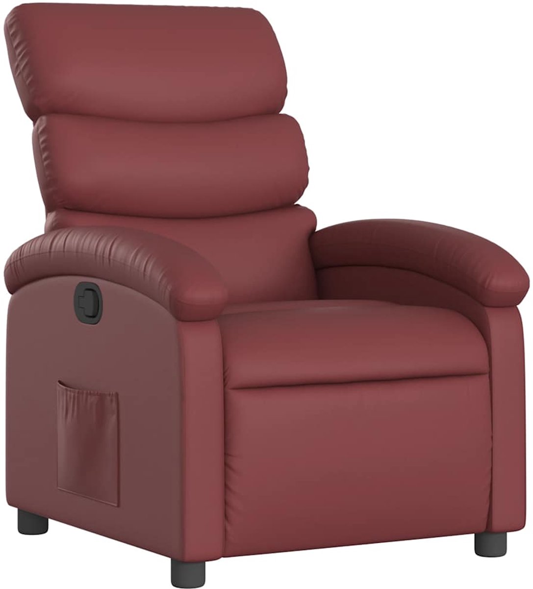 vidaXL Fauteuil - verstelbaar - kunstleer - wijnrood