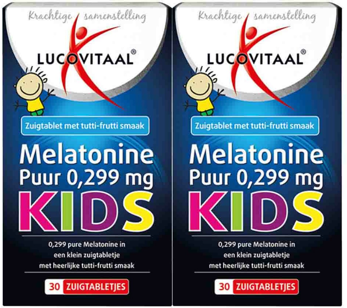 Lucovitaal - Melatonine Puur Kids - 2 x 30 zuigtabletten - Voordeelverpakking
