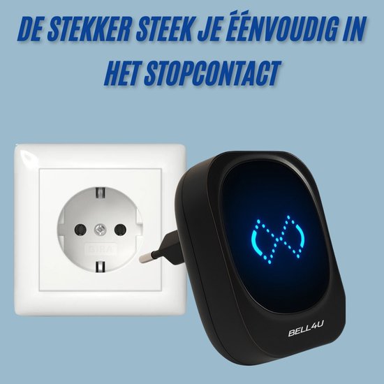 Bell4U Draadloze Deurbel Zonder Batterijen - Plug & Play - 1 Ontvanger - Waterdicht - Bereik Tot 100 Meter - Kinetische werking — afbeelding 4