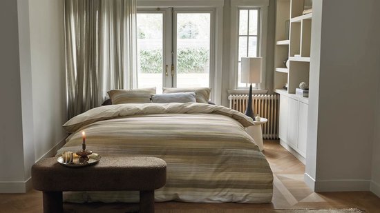 Beddinghouse Elie Dekbedovertrek - Extra breed - 260x200/220 cm - Naturel van Merkloos — afbeelding 2