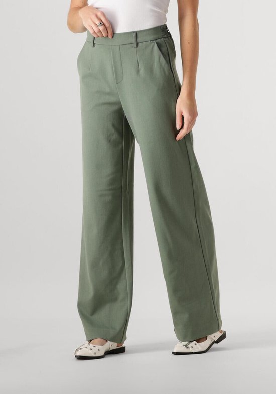 Object Objlisa Wide Pant Broeken Dames - Olijf - Maat 36