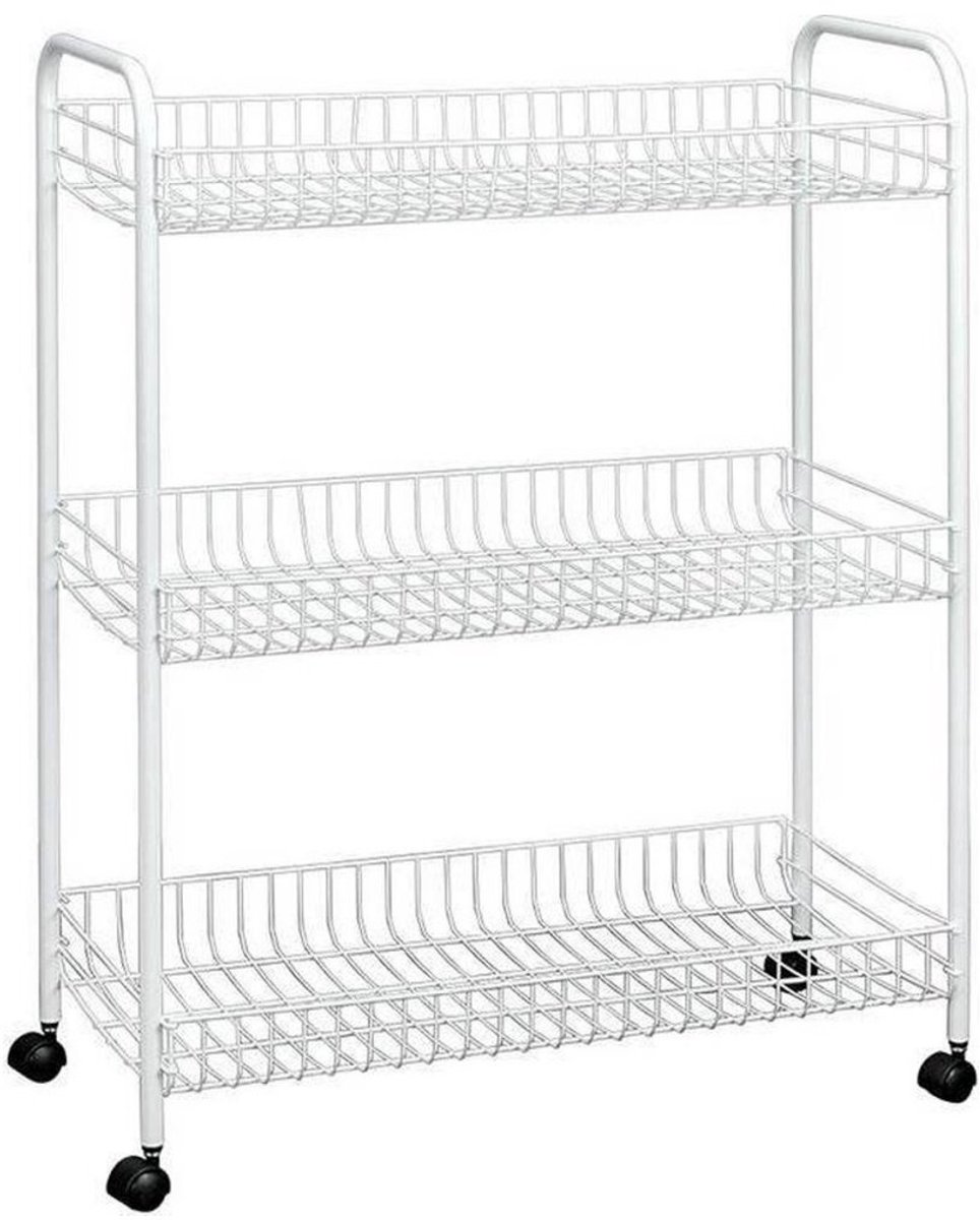 Bol.com Metaltex - Trolley Grande - 3 verdiepingen - 63x34x86 cm - Wit aanbieding