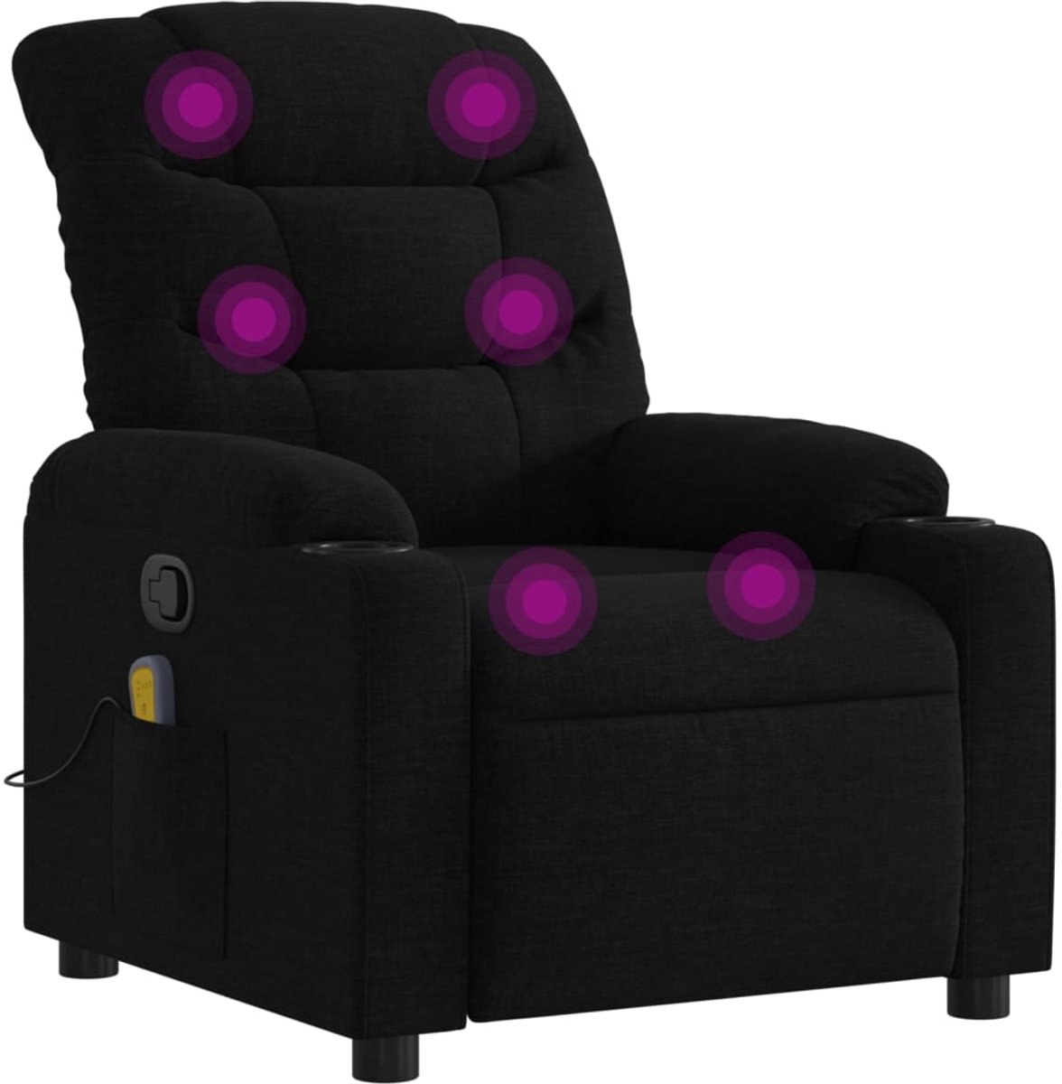 vidaXL Massagestoel - met - zwarte - stof
