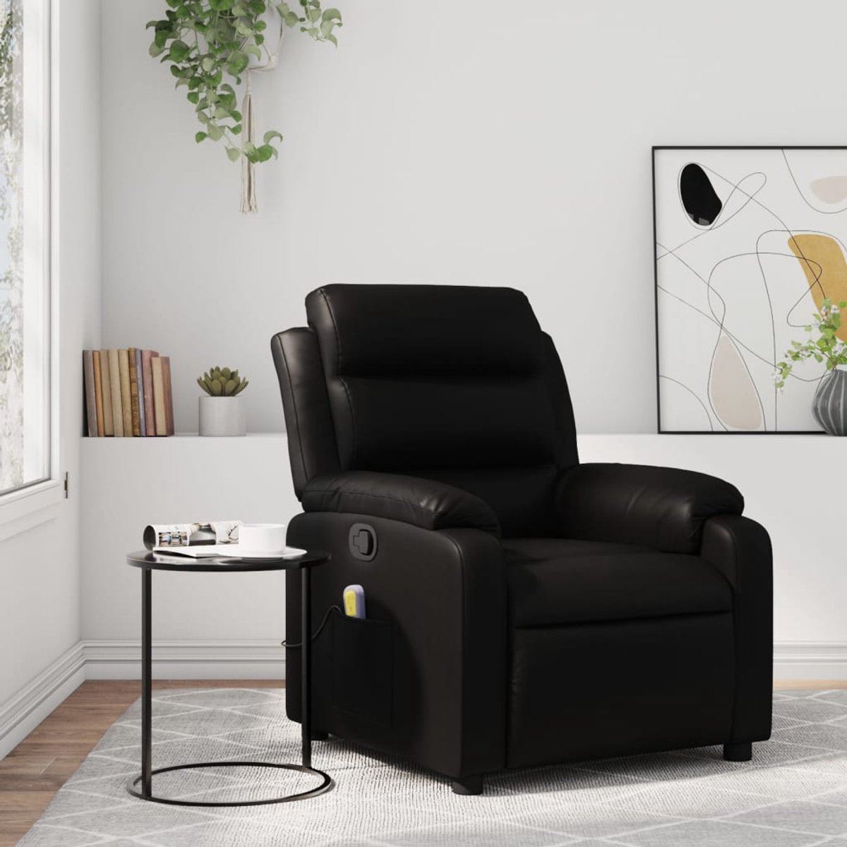 vidaXL Massagestoel - van - zwart - kunstleer