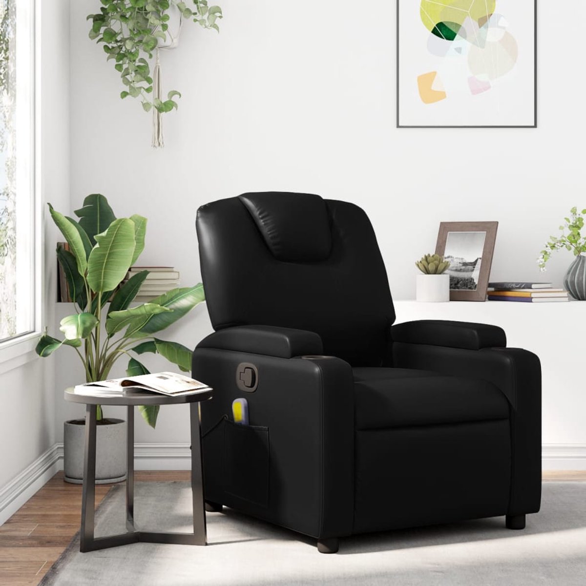 vidaXL Massagestoel - van - zwart - kunstleer