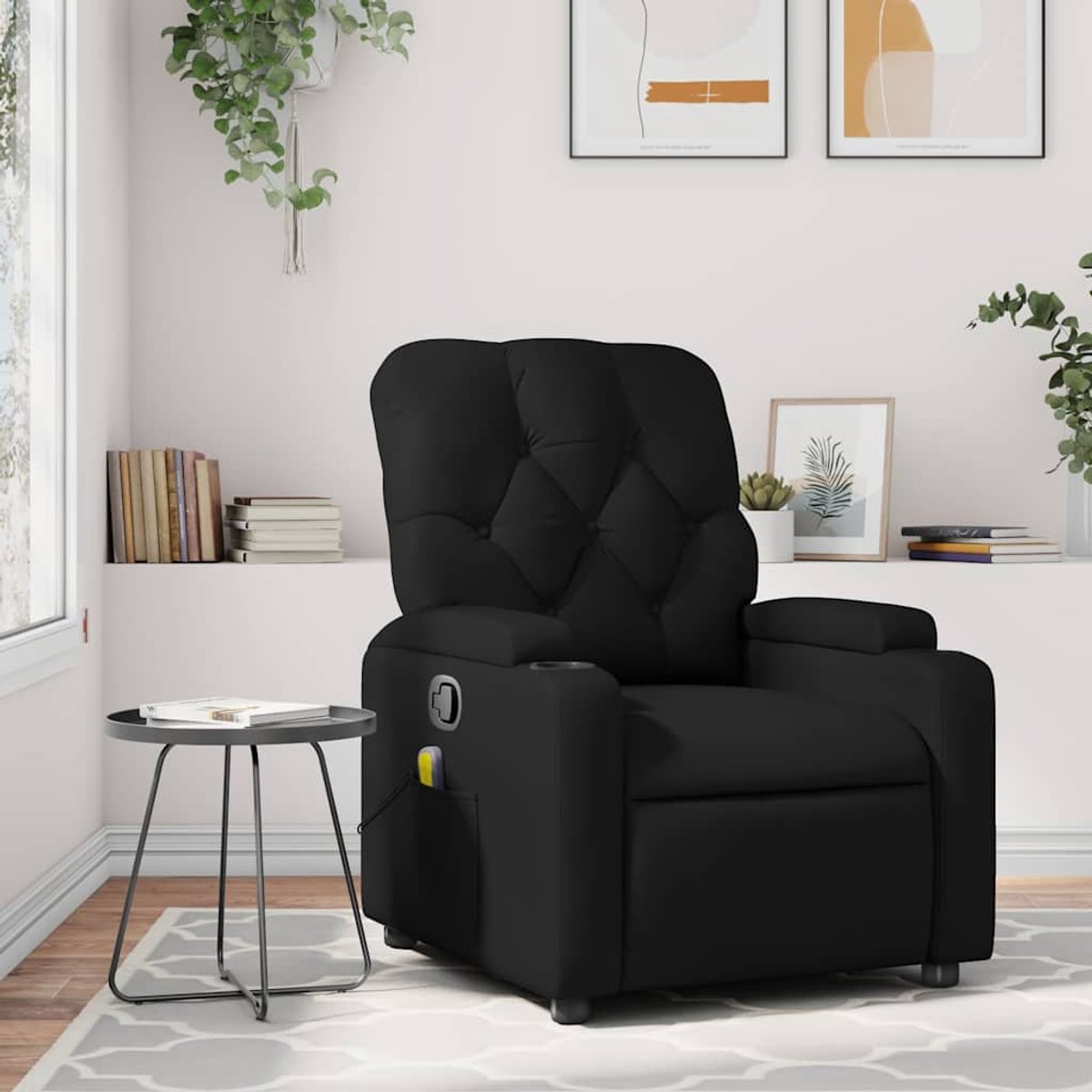 vidaXL Massagestoel - van - zwart - kunstleer
