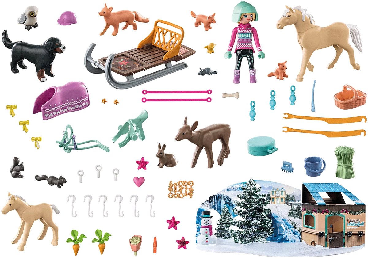 PLAYMOBIL Adventskalender Paarden: kerst sleerit - 71345 — afbeelding 2