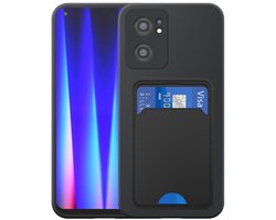 Geschikt voor OnePlus Nord CE 2 Telefoonhoesje met TPU Pasjeshouder - Flexible Back Cover Case Siliconen TPU with Cardslot - Zwart - Smartphonica geschikt voor OnePlus Nord CE 2 5G