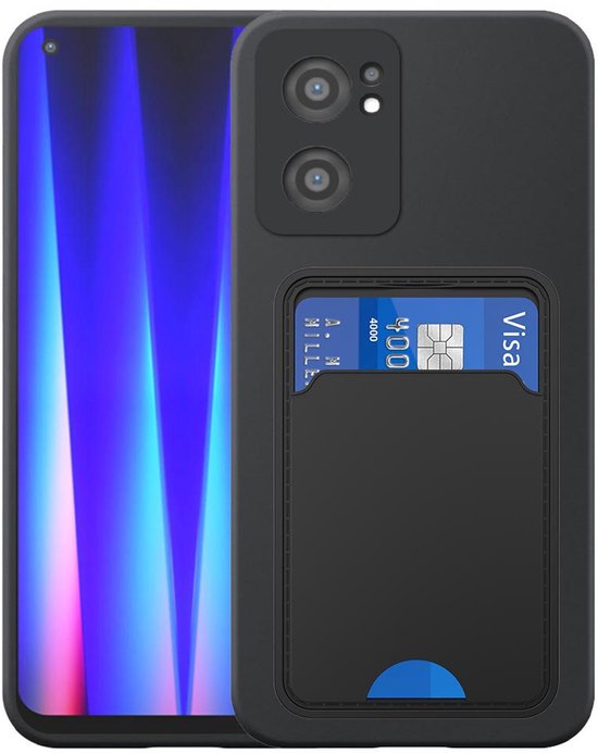 Étui pour OnePlus Nord CE 2 avec porte-cartes en TPU - Coque arrière Flexible en Siliconen TPU avec emplacement pour carte - Zwart - Compatible avec le OnePlus Nord CE 2 5G