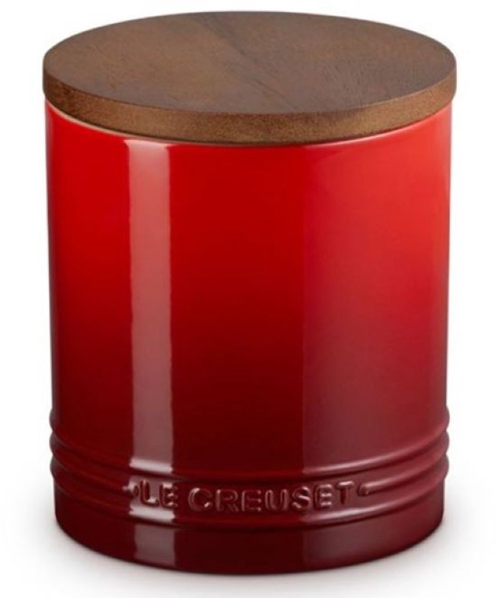 Le Creuset Signature Voorraadpot Met Houten Deksel 1,10 Liter Kersenrood
