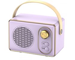 JeiibrZui Retro Bluetooth-Luidspreker - Draagbare Draadloze Stereoluidspreker - Verrassend Luid Met Duidelijke Bas - 1 Stuk - Voor Thuis/Tuin/Paars