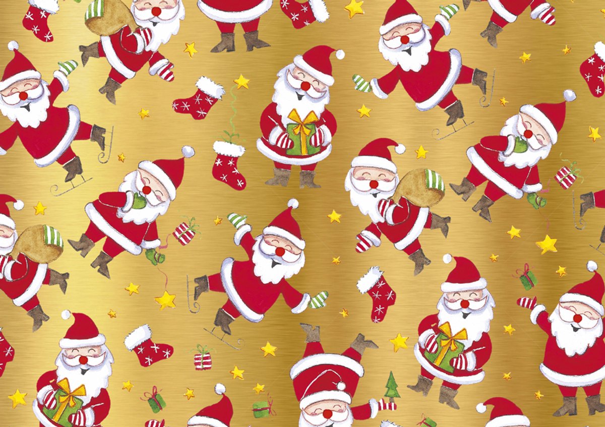 SUSY CARD Kerstcadeaupapier 'Kerstmannen
