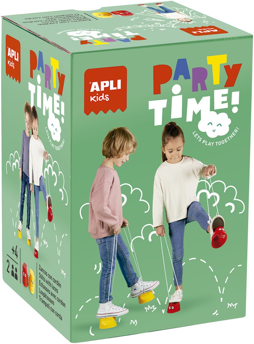 APLI kids kleutersteltlopers Party Time, kunststof, rood en geel, set van 2