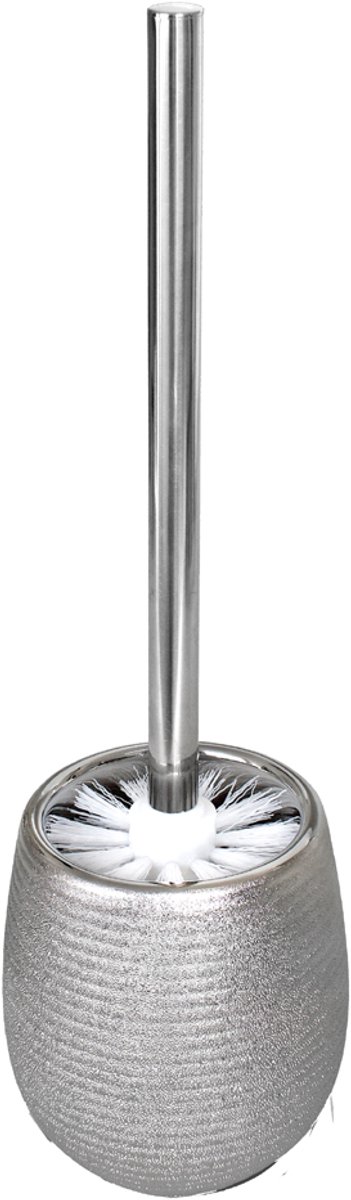 Peggy Perfect WC-garnituur, pot rond, keramiek, zilver