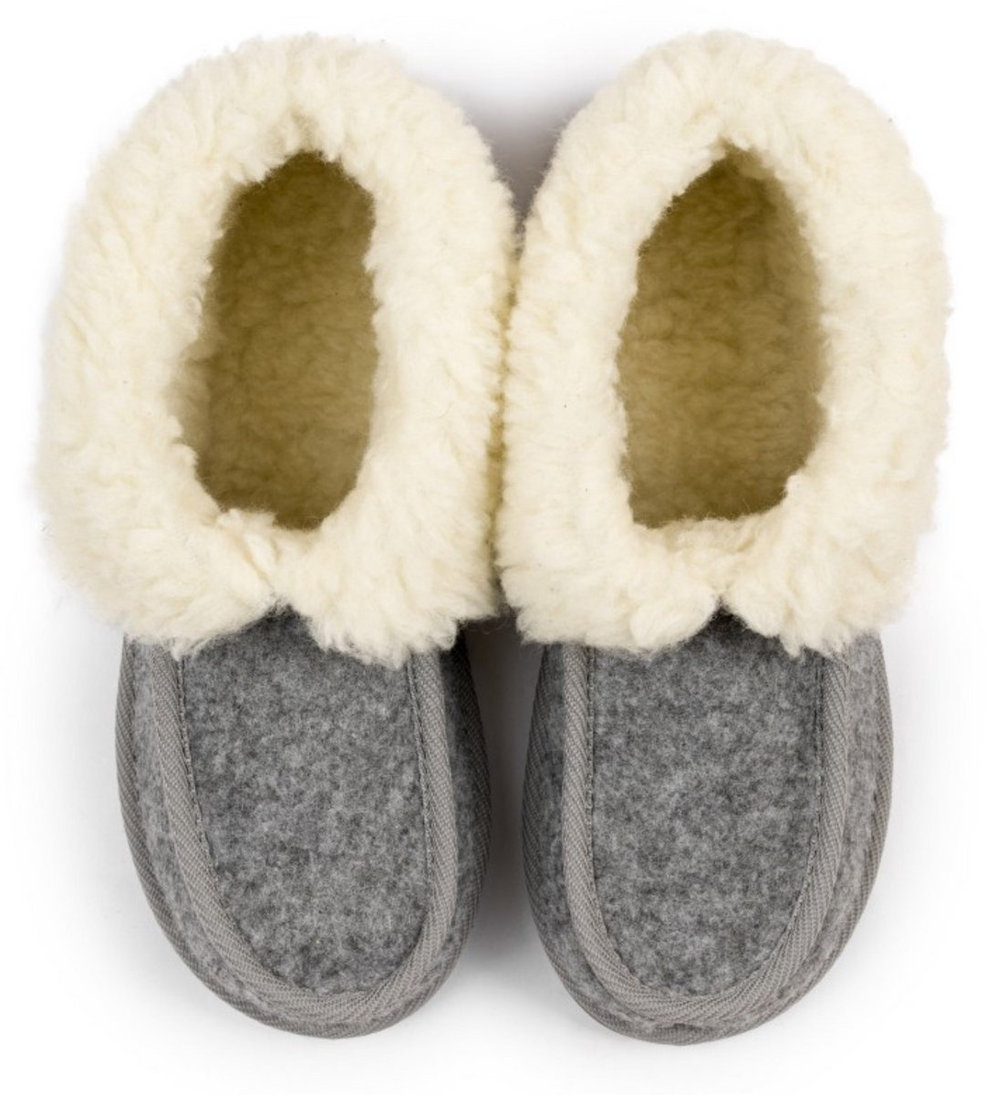 LuLu- Vilten sloffen met omslag - Hoge Wolvilt sloffen - flexibele antislip rubberen zool - voor Dames en Heren - Maat 38 — cadeau in Mode & Accessoires - foto 2