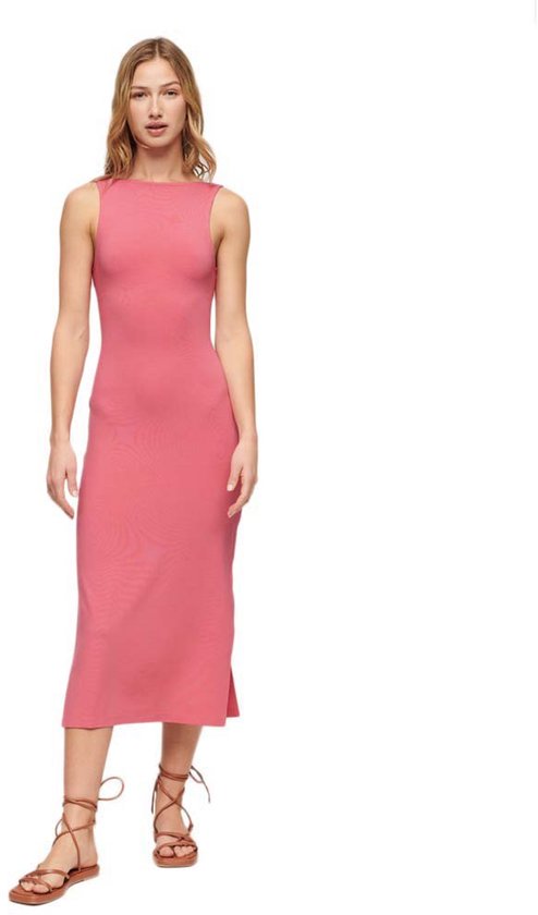 Superdry - Jersey midi-jurk met gedraaide achterkant - Dames - Jurken