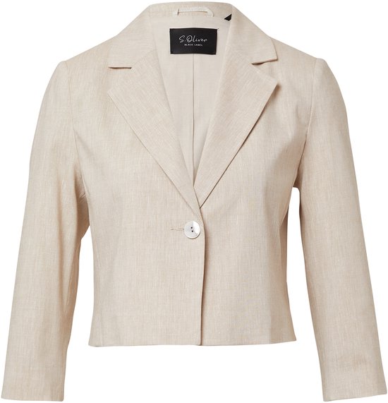 S.Oliver Felpa Blazer Donna - Cotone Slim Fit Con Colletto A Risvolto E Bottoni - Lunghezza 56 Cm (Taglia S)