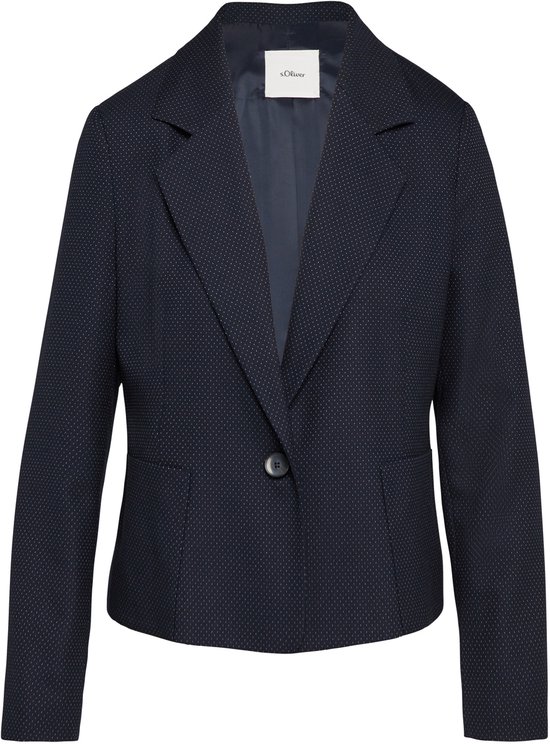 S.Oliver Felpa Blazer Donna - Cotone Slim Fit Con Colletto A Risvolto E Bottoni - Lunghezza 56 Cm (Taglia S)
