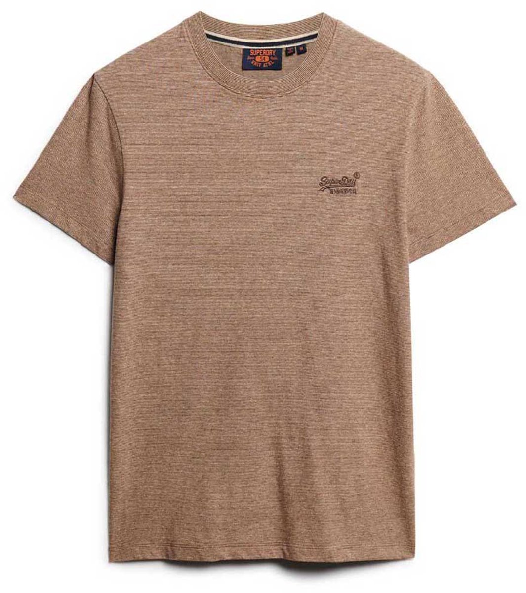 Superdry Essential T-shirt van biologisch katoen met logo Heren T-shirts Desert Sand Feeder