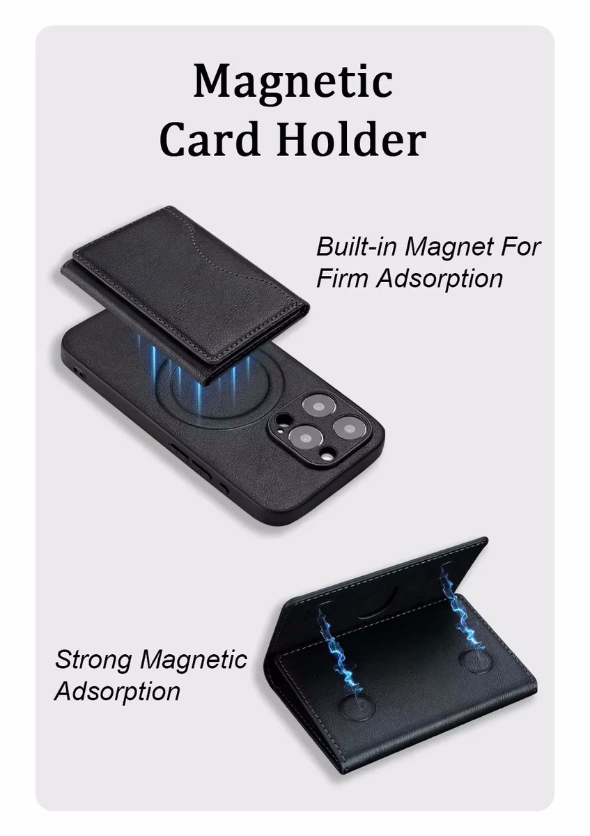 MagSafe magnetische wallet pasjeshouder iPhone 12-17 (excl. Mini) leren portemonnee met RFID en standaard khaki - Afbeelding 4
