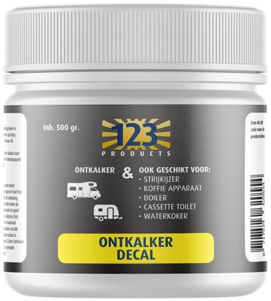 123 Products Decal Ontkalker Pot 500Gr