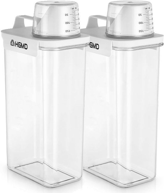 Foto: Hgmd waspoeder opbergdoos 2300 ml 2 stuks waspoeder box poedercontainer wasmiddel bewaarbox