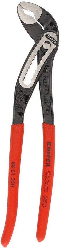 Knipex Alligator waterpomptang met rode handvatten.