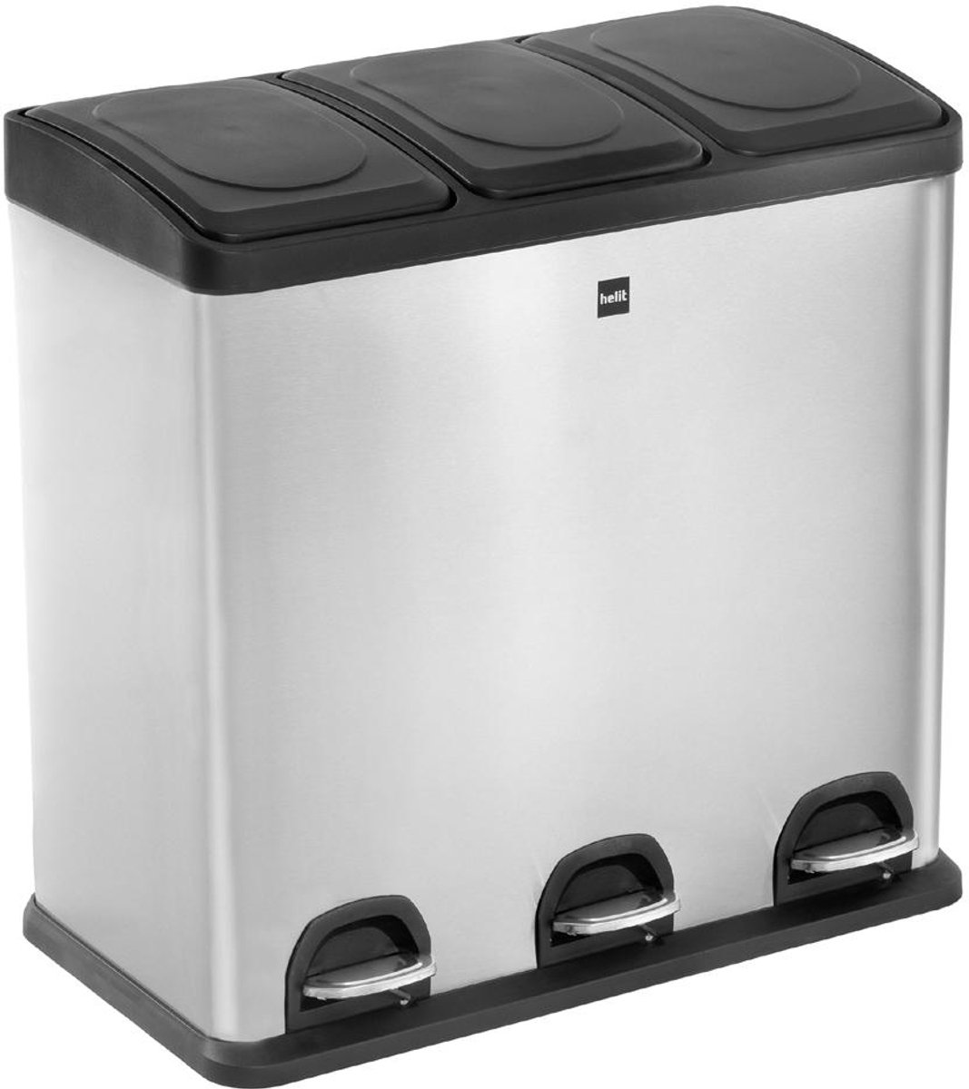 Tretabfallsammler Helit "the separator" 3x 20l DxH592mm VA silber HELIT