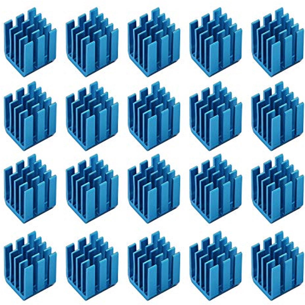 Selbro® 20 stuks stappenmotorkoelbox met geleidende, zelfklevende 3D-printerchipkoelradiator voor TMC2130 TMC2100 A4988 DRV8825 TMC2208 (blauw 9x9x12mm)