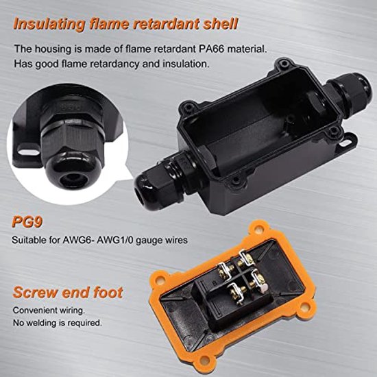 IP67 Waterproof Inline Cord Switch DPST AC 20A-125V,16A-250V,On Off ...