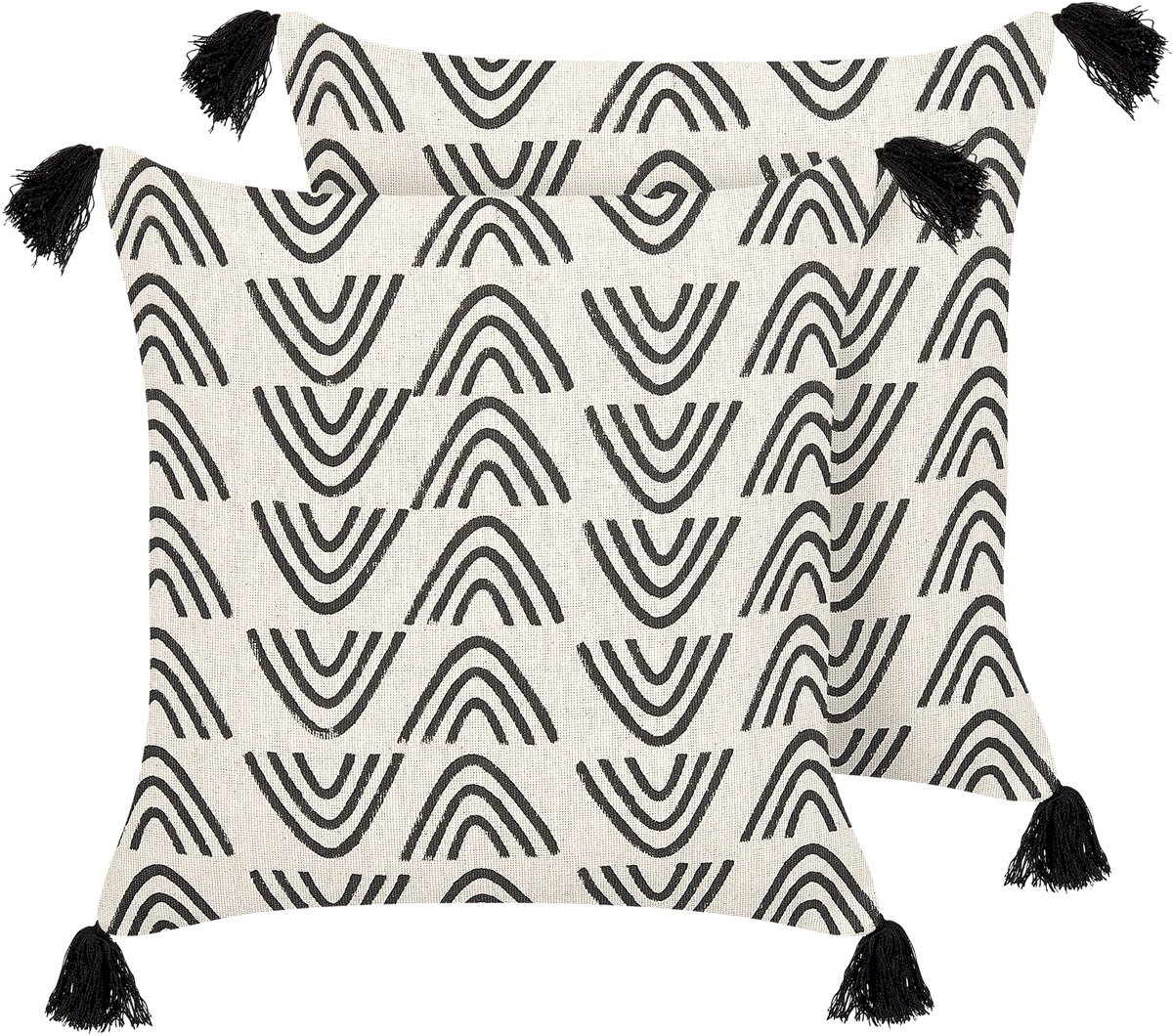 Beliani MAYS - Sierkussen set van 2 - Gebroken wit - 45 x 45 cm - Katoen